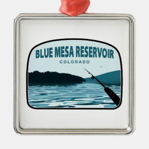 Blue Mesa Reservoir Colorado Fishing Rod Ornament Aus Metall