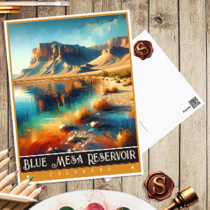 Blue Mesa Reservoir, Colorado Vintage Malerei Postkarte