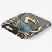 Blue Metal Art Crab Pappteller (Gewinkelt)