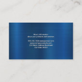 Blue Metal Background Beer Icon Visitenkarte (Rückseite)