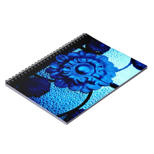 Blue Metal Blume Notizblock (Linke Seite)