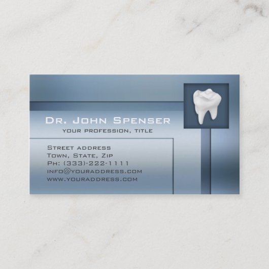 Blue Metal Business Card Visitenkarte (Vorderseite)