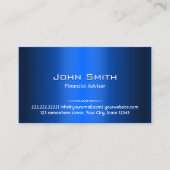 Blue Metal Financial Advisor Business Card Visitenkarte (Vorderseite)
