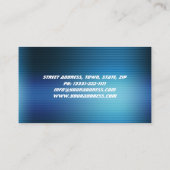 Blue Metal Mustang Car Business Card Visitenkarte (Rückseite)