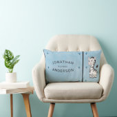 Blue Metal Stuck Watercolor Zebra Individuelle Nam Lendenkissen (Stuhl )