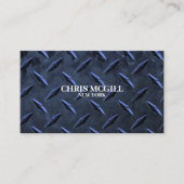 Blue Metal Texture Custom Construction Worker Visitenkarte (Vorderseite)