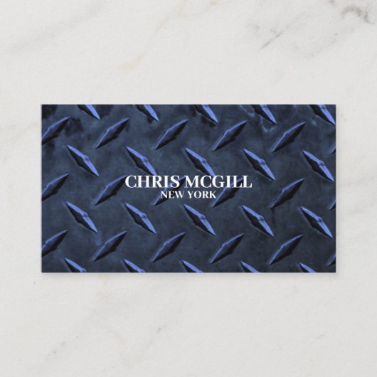 Blue Metal Texture Custom Construction Worker Visitenkarte (Vorderseite)