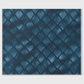 Blue Metallic Abstrakt Elegante Chic Gift Geschenkpapier (Flach)