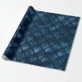 Blue Metallic Abstrakt Elegante Chic Gift Geschenkpapier (Ungerollt)