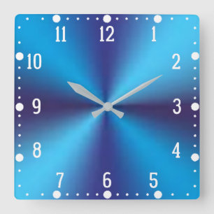 Blue Metallic Background-36361 Quadratische Wanduhr