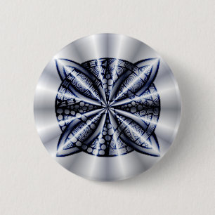 Blue Metallic Celtic Knot Original Art Button