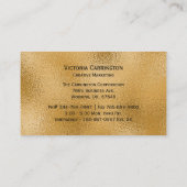 Blue Metallic Elegant Modernes Abstraktes Visitenkarte (Rückseite)