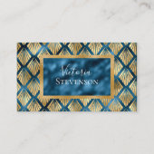 Blue Metallic Elegant Modernes Abstraktes Visitenkarte (Vorderseite)