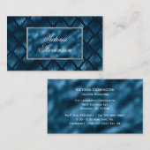 Blue Metallic Elegante Moderne Visitenkarte (Vorne/Hinten)