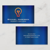 Blue Metallic | Elektrischer Stecker für Glühbirne Visitenkarte (Vorne/Hinten)