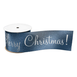 Blue Metallic frohe Weihnachtsfeiertage Modernes S Satinband
