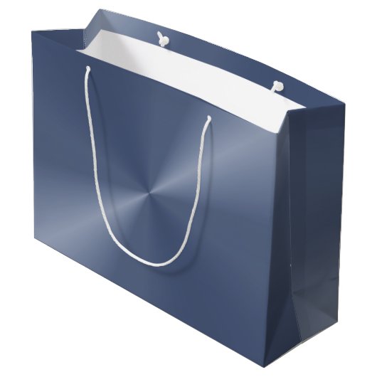 Blue Metallic Gift Bag Große Geschenktüte (Rückseite Schrägansicht)