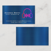 Blue Metallic | Kopfhörerlogo Visitenkarte (Vorne/Hinten)