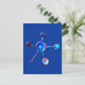 Blue Metallic Molecule Postkarte (Stehend Vorderseite)