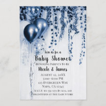 Blue Metallic Party Balloons Ivy Baby Dusche