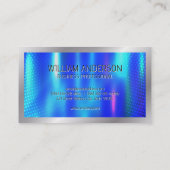 Blue Metallic | QR-Code | Unternehmen Visitenkarte (Rückseite)