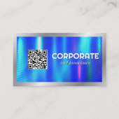 Blue Metallic | QR-Code | Unternehmen Visitenkarte (Vorderseite)