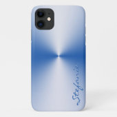 Blue Metallic Radial Case-Mate iPhone Hülle (Rückseite)