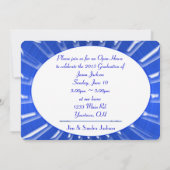 Blue Metallic Sunburst Einladung (Rückseite)