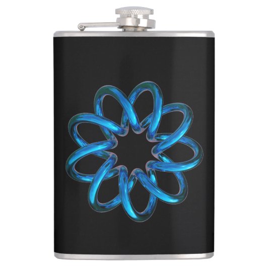 Blue Metallic Torus Knot Flachmann (Vorderseite)