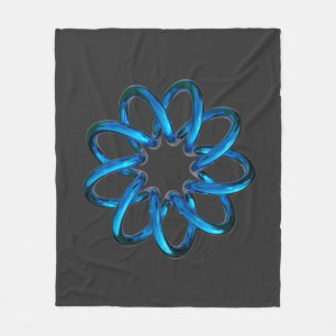 Blue Metallic Torus Knot Fleecedecke