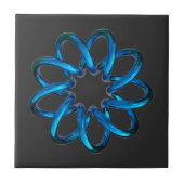 Blue Metallic Torus Knot Fliese (Vorderseite)