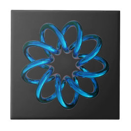 Blue Metallic Torus Knot Fliese