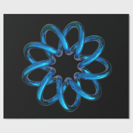 Blue Metallic Torus Knot Geschenkpapier