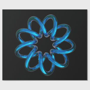 Blue Metallic Torus Knot Geschenkpapier