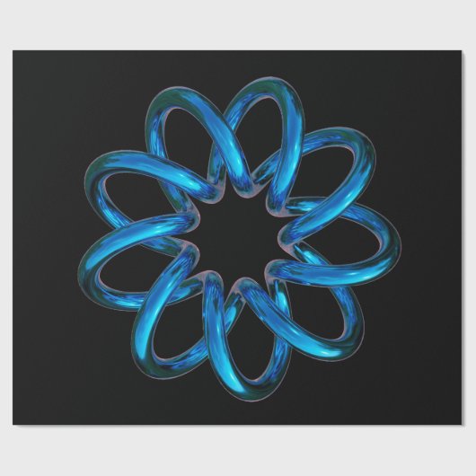 Blue Metallic Torus Knot Geschenkpapier (Flach)