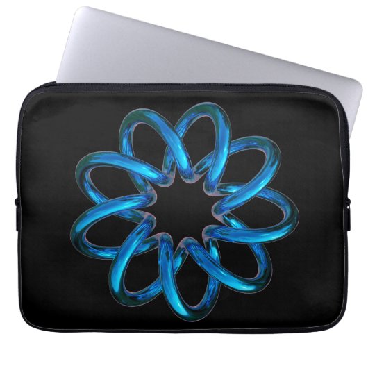 Blue Metallic Torus Knot Laptopschutzhülle (Vorderseite)