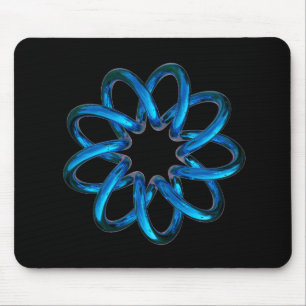 Blue Metallic Torus Knot Mousepad