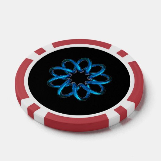 Blue Metallic Torus Knot Pokerchips (Einzeln)