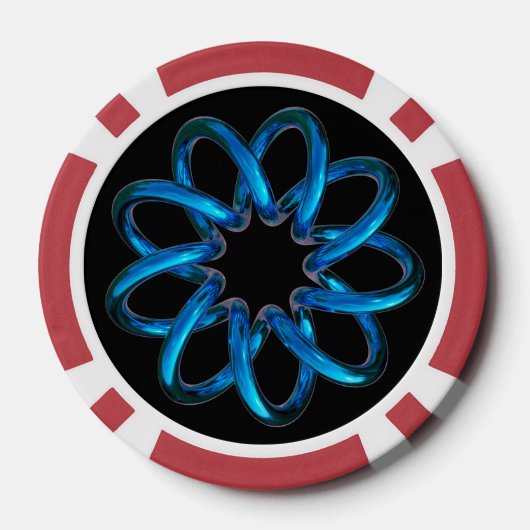 Blue Metallic Torus Knot Pokerchips (Rückseite)