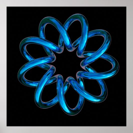 Blue Metallic Torus Knot Poster (Vorne)