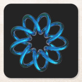Blue Metallic Torus Knot Rechteckiger Pappuntersetzer (Vorderseite)