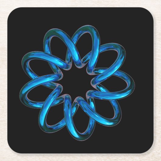 Blue Metallic Torus Knot Rechteckiger Pappuntersetzer (Vorderseite)
