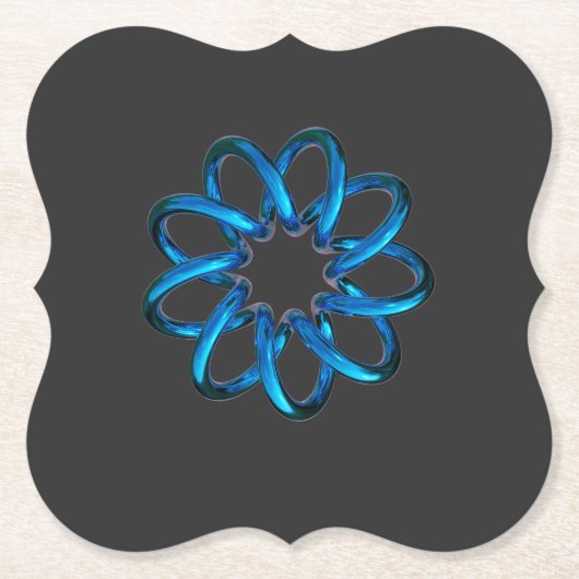 Blue Metallic Torus Knot Untersetzer (Vorderseite)