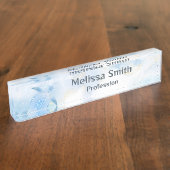 Blue Metallic Tribal Turtle Namensplakette (Seite)