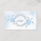 Blue Metallic Tribal Turtles Logo Visitenkarte (Vorderseite)