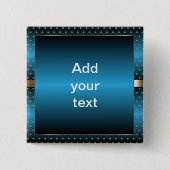 Blue Metallic und Gold Polka Dots | DIY Text Button (Vorderseite)
