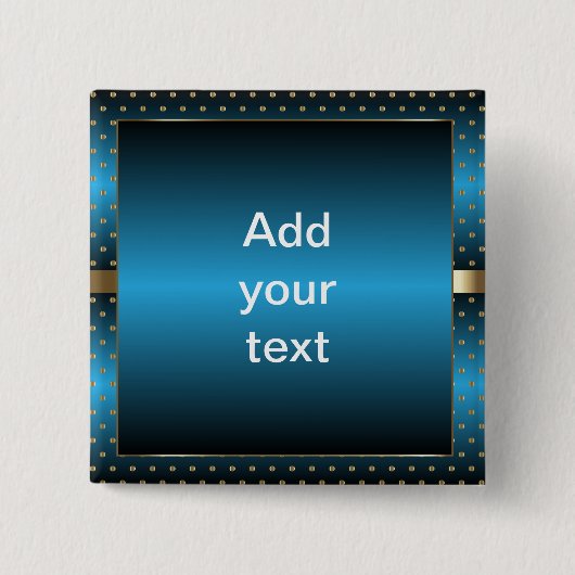 Blue Metallic und Gold Polka Dots | DIY Text Button (Vorderseite)