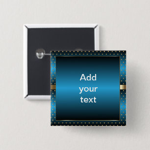 Blue Metallic und Gold Polka Dots   DIY Text Button