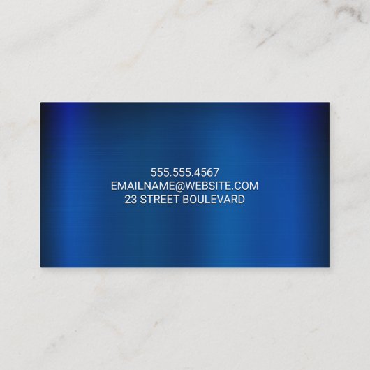 Blue Metallic Visitenkarte (Rückseite)