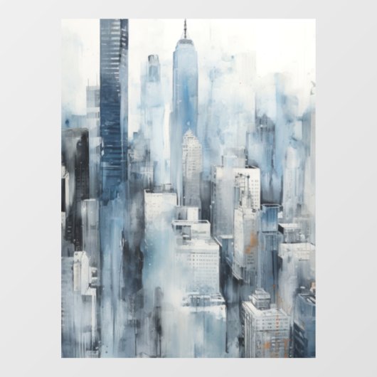 Blue Metropolis Fensteraufkleber (Blatt)